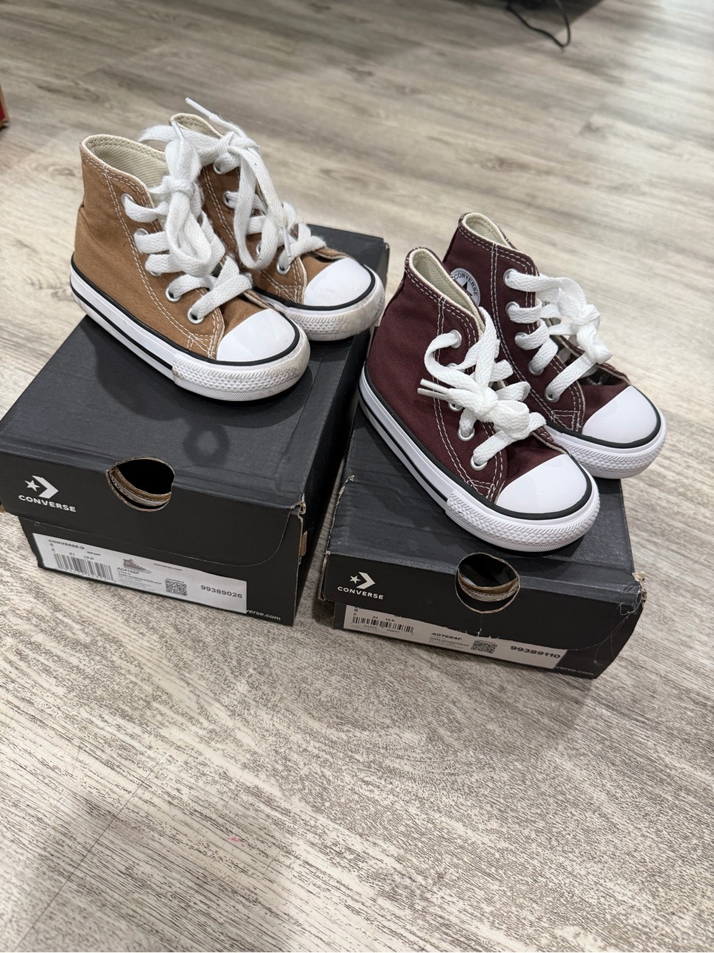 Converse Kids' High-Top Sneakers in Tan and Eternal Earth